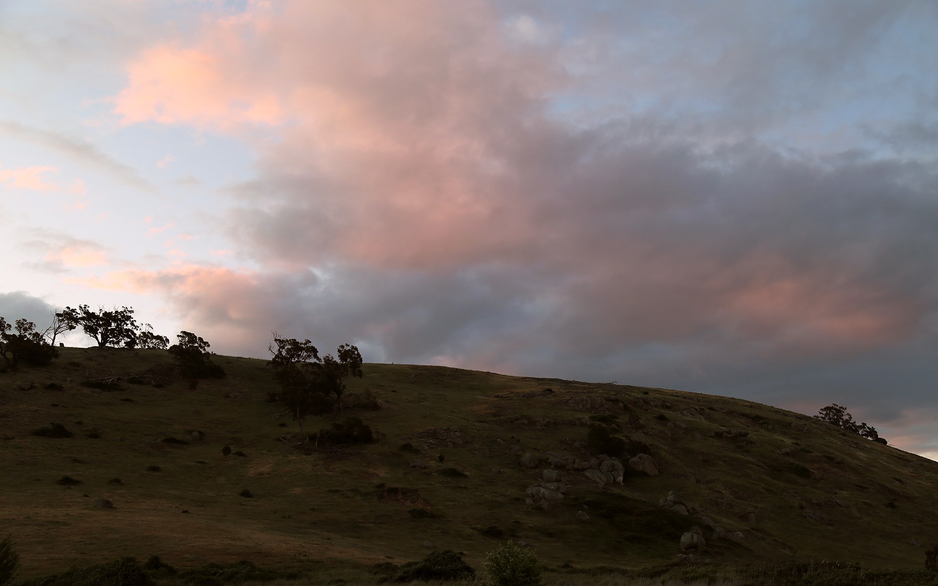 One of the high rocky tors at sunset.